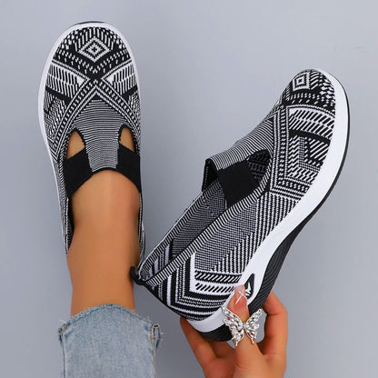 Womens Summer Mesh Flat Shoes Lightweight Casual Sneakers