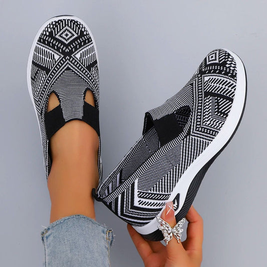 Womens Summer Mesh Flat Shoes Lightweight Casual Sneakers