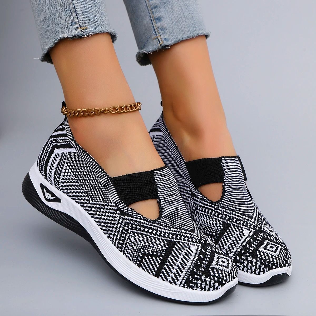 Womens Summer Mesh Flat Shoes Lightweight Casual Sneakers