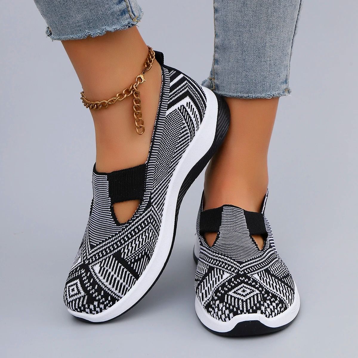 Womens Summer Mesh Flat Shoes Lightweight Casual Sneakers