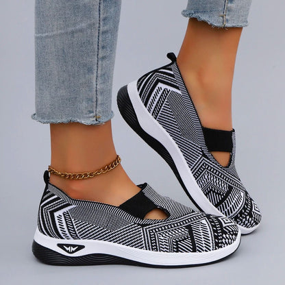 Womens Summer Mesh Flat Shoes Lightweight Casual Sneakers