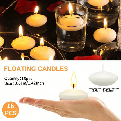 Floating Candles, Unscented Disc Candles for Weddings, Valentines Day, Bathtub Decor, Romantic Party Centerpiece