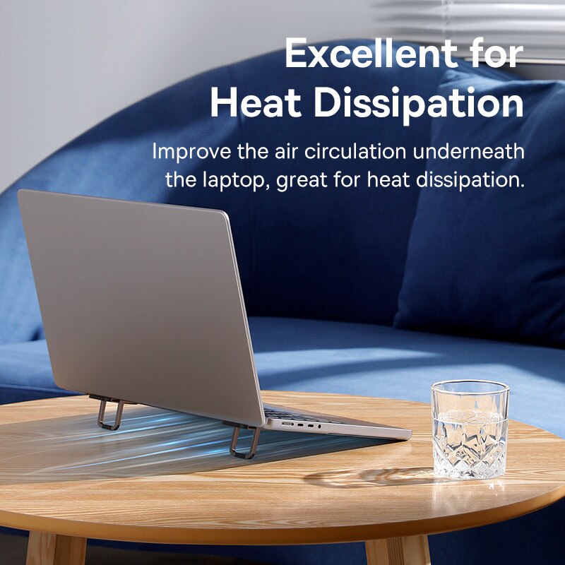 Portable Notebook Support, Baseus Foldable Laptop Stand, Adjustable Riser Holder, Cooling Bracket Universal for Laptop