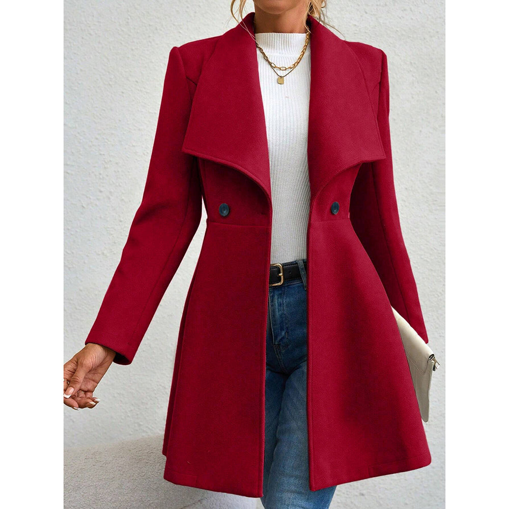 Mia Muse Womens Coat, Winter Work Coat, Long Sleeve Lapel Blazer, Solid Color Outerwear, Valentines Day Gift