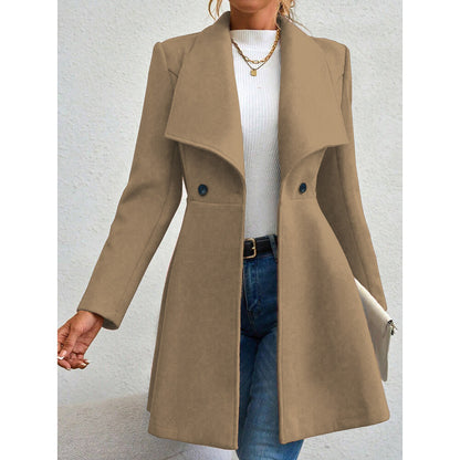 Mia Muse Womens Coat, Winter Work Coat, Long Sleeve Lapel Blazer, Solid Color Outerwear, Valentines Day Gift