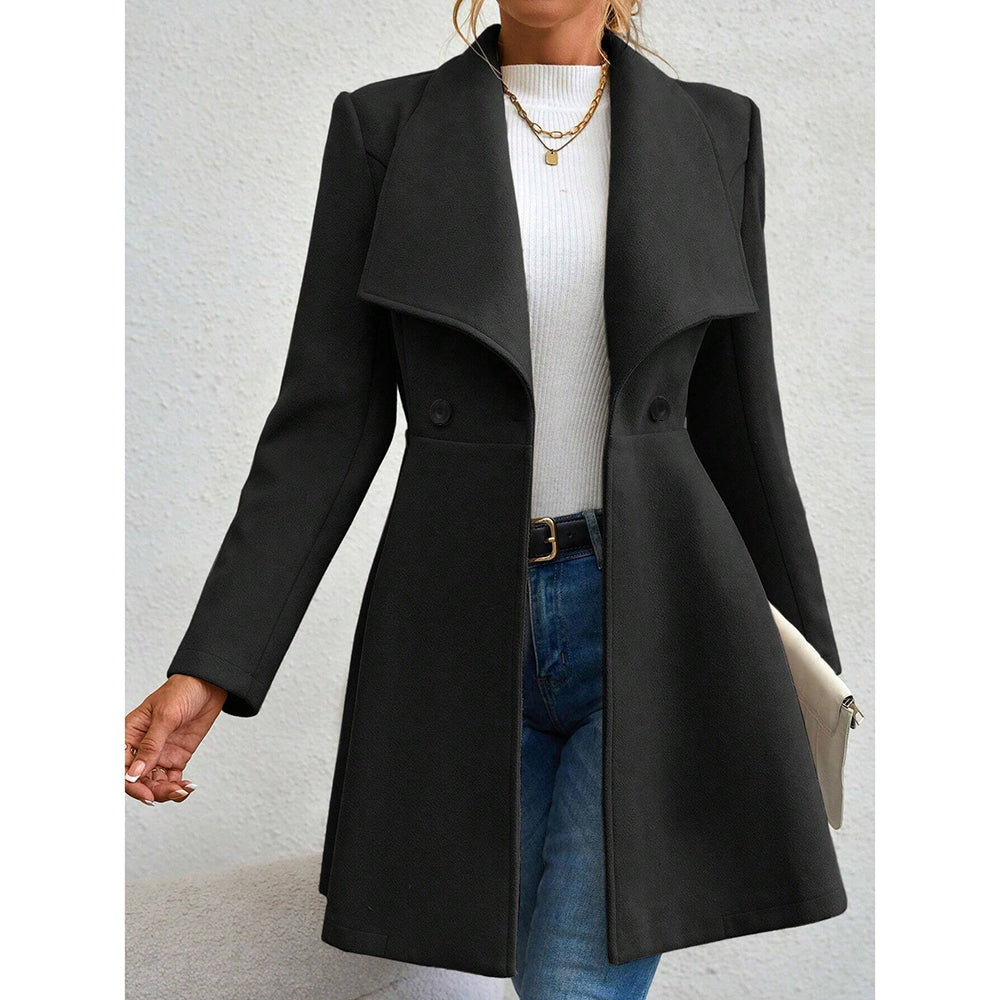 Mia Muse Womens Coat, Winter Work Coat, Long Sleeve Lapel Blazer, Solid Color Outerwear, Valentines Day Gift