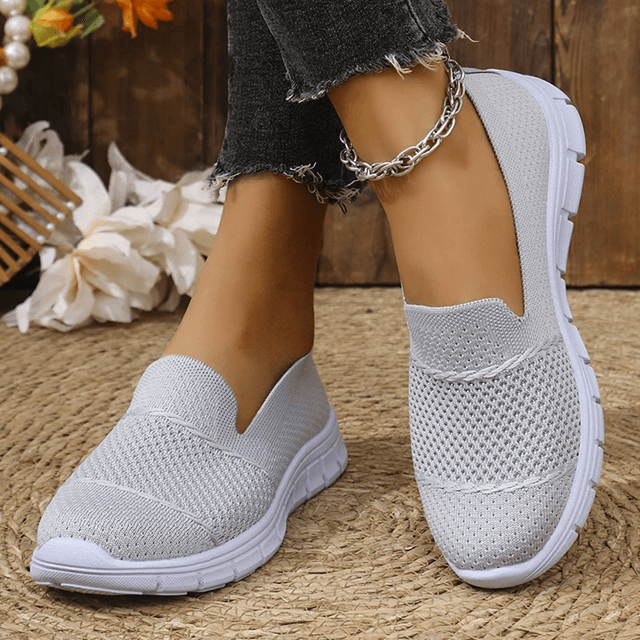 Womens Breathable Slip On Sneakers Lightweight Knit Comfort Walking Shoes