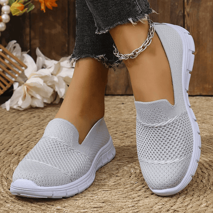 Womens Breathable Slip On Sneakers Lightweight Knit Comfort Walking Shoes