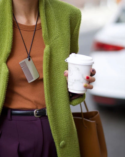 Women's Green Woolen Coat, Single Button Jacket with Chic Collar, Casual Autumn Outerwear for Daily Highstreet Fashion