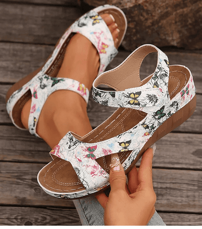 Womens Summer Wedge Sandals Soft Casual Heeled Sandals