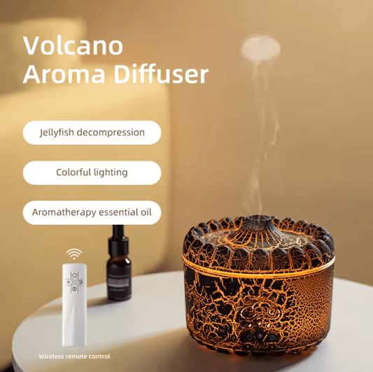 Jellyfish Aromatherapy Humidifier with Volcano Light USB Diffuser for Home and Office