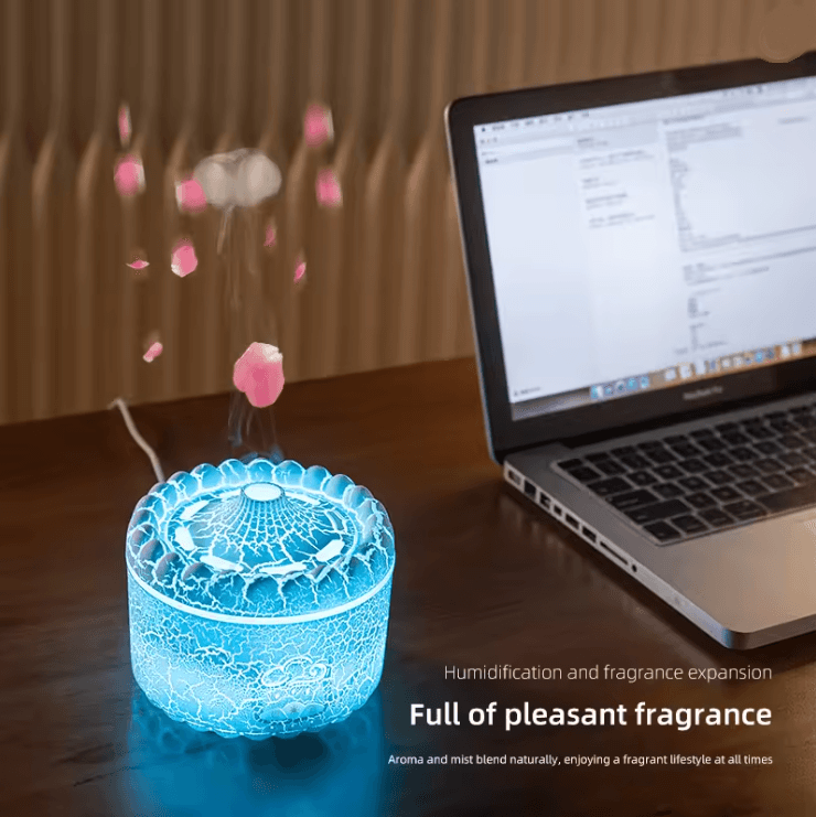 Jellyfish Aromatherapy Humidifier with Volcano Light USB Diffuser for Home and Office