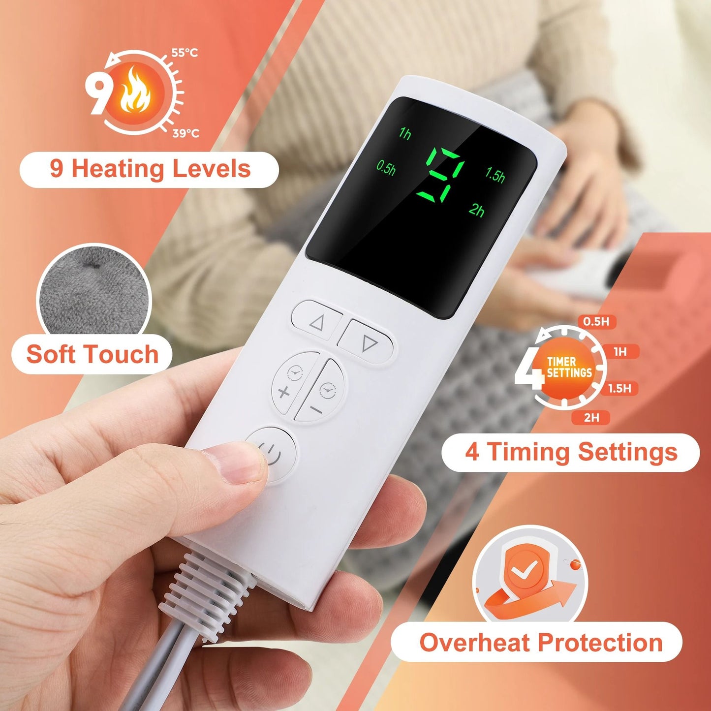 Multifunctional Electric Heating Pad Belt for Back, Waist, and Body Relief