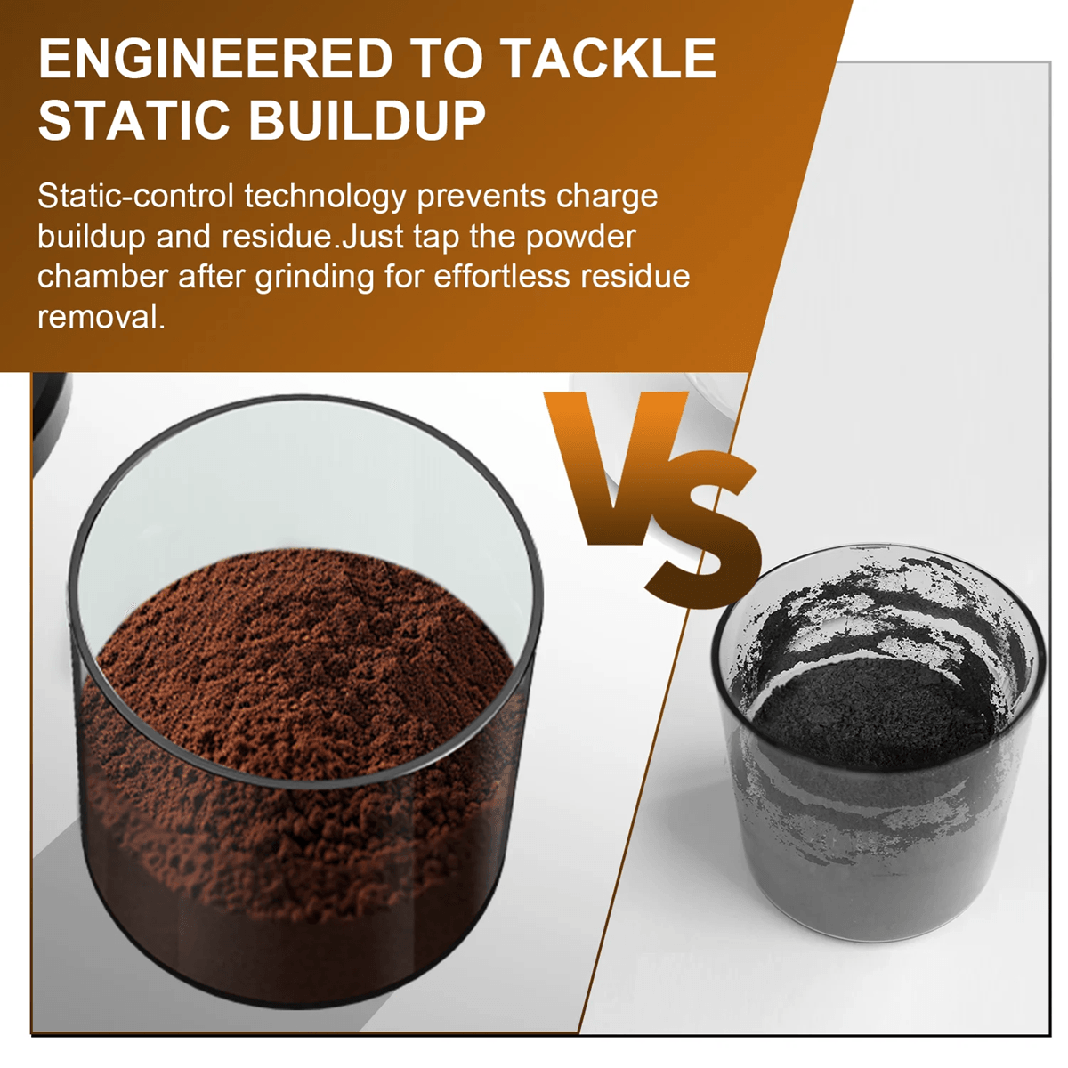 Automatic Electric Coffee Grinder Conical Burr with 25 Grind Settings and Powder Blower