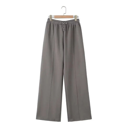 HH Women Two Piece Retro Zip Bomber Jacket and Wide Leg Pants Set