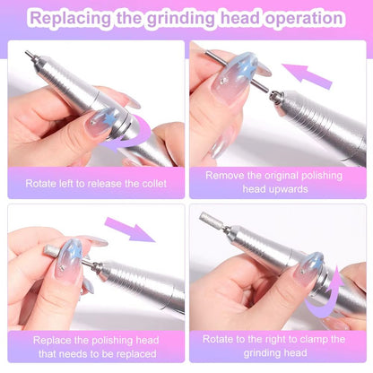 45000RPM Rechargeable Electric Nail Drill – Professional Portable Manicure & Gel Nail Tool