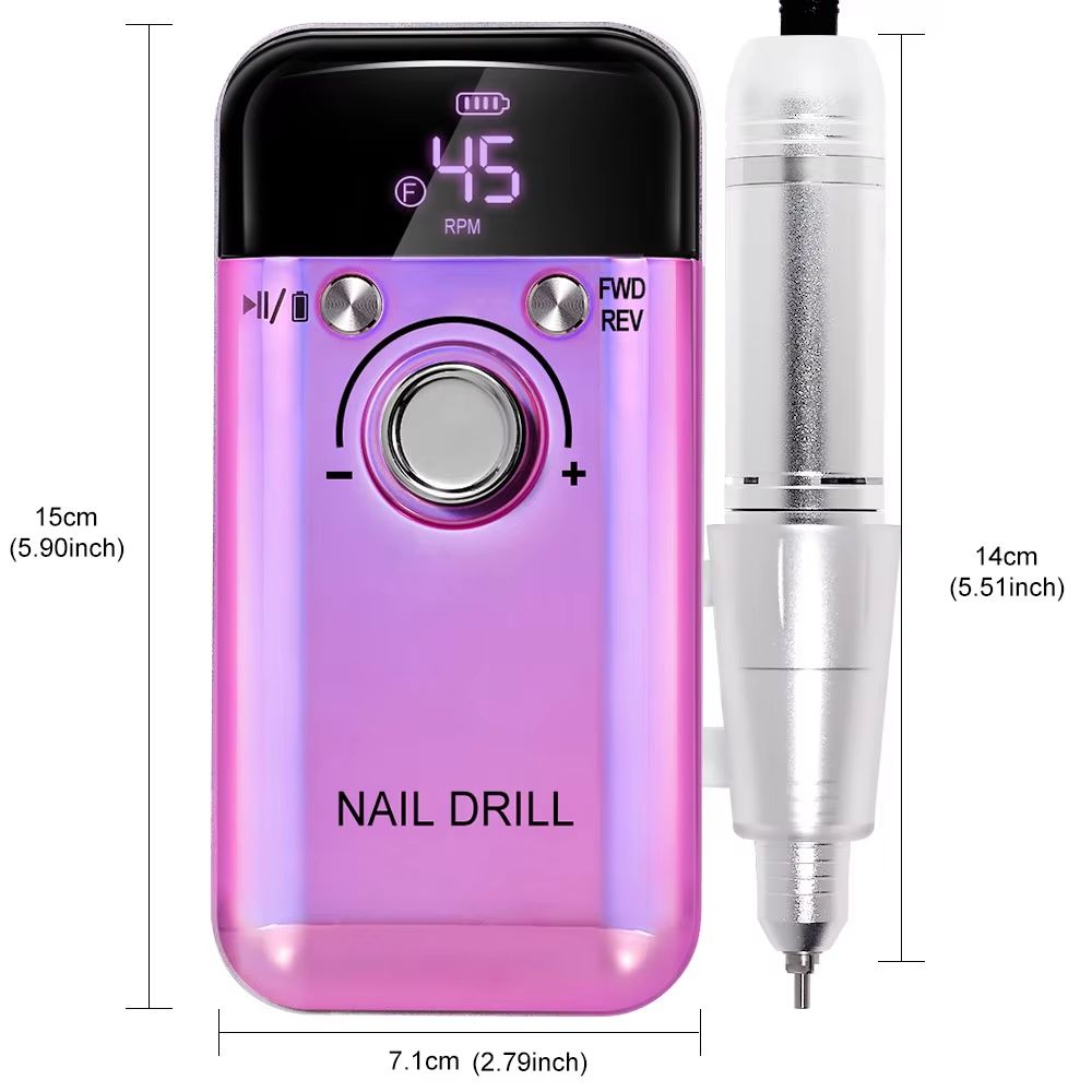 45000RPM Rechargeable Electric Nail Drill – Professional Portable Manicure & Gel Nail Tool