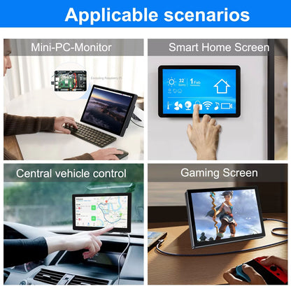 8-Inch Raspberry Pi 5/4 Touchscreen Monitor – 1280x800 LCD with Built-in Fans & Speaker