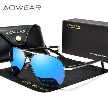 Mens Polarized Aviation Sunglasses Driving HD Pilot Sun Glasses