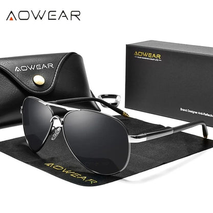 Mens Polarized Aviation Sunglasses Driving HD Pilot Sun Glasses