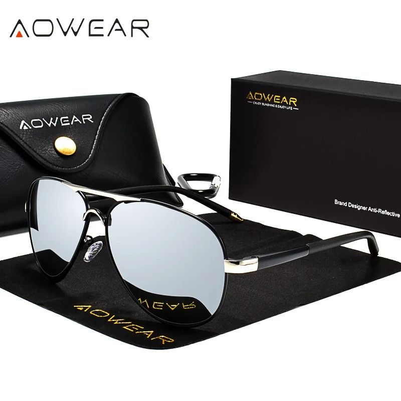 Mens Polarized Aviation Sunglasses Driving HD Pilot Sun Glasses