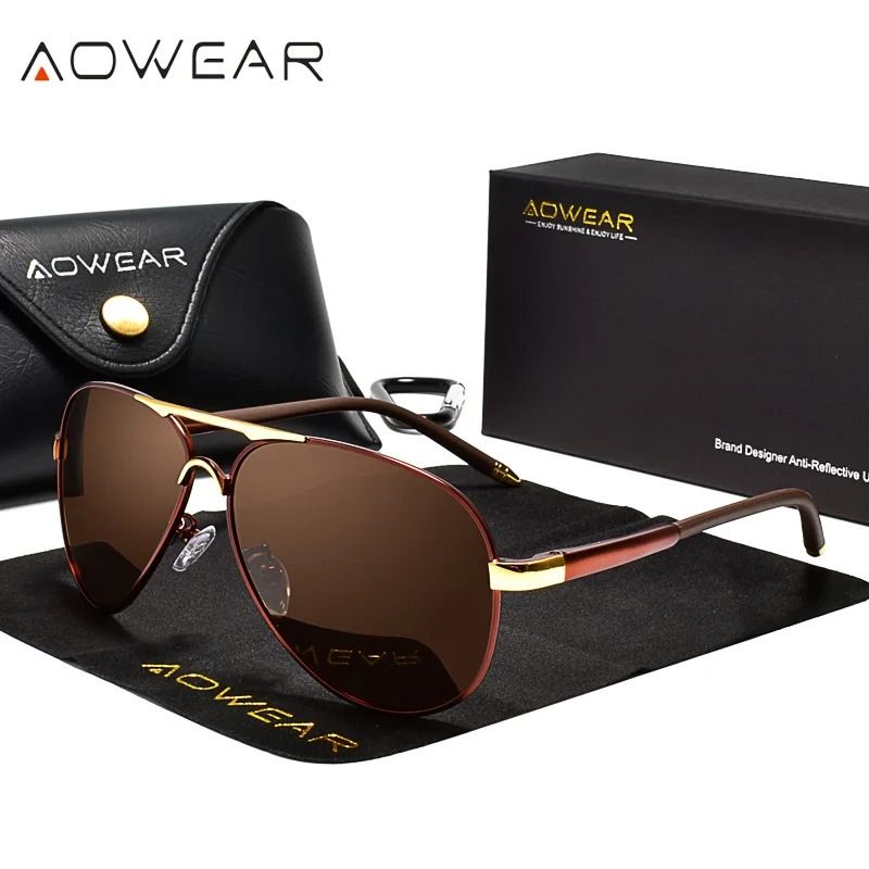 Mens Polarized Aviation Sunglasses Driving HD Pilot Sun Glasses