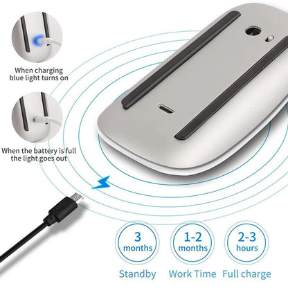 Wireless Bluetooth Magic Computer Mouse Dual Mode Silent Rechargeable Touch Slim Ergonomic Mouse