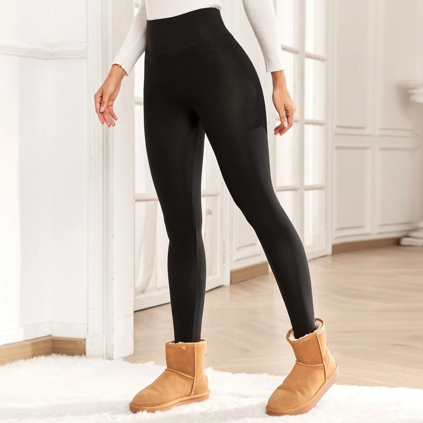 Thick Velvet Thermal Leggings for Women – High Waist & Stretch