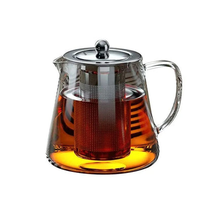 Heat Resistant Glass Teapot with Stainless Steel Infuser – Elegant Kung Fu Teaware for Loose Leaf Tea