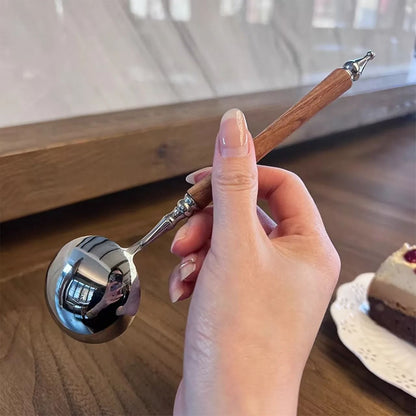 Stainless Steel Retro Rosewood Style Spoon for Soup and Dessert