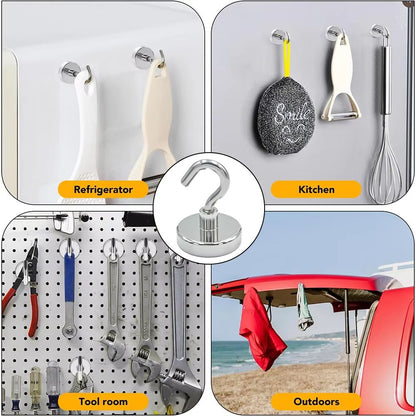 Magnetic Hooks Heavy Duty Neodymium - Super Strong Hanging Solution (10/20 Pcs Set)