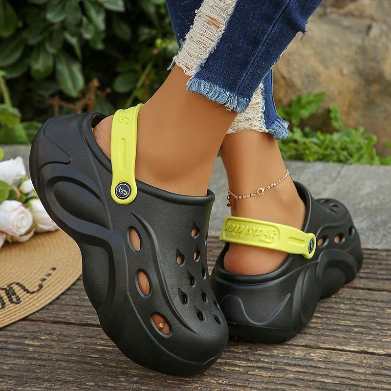 Chunky Platform Clogs Sandals Women Summer Soft Thick Bottom Beach Garden Shoes Non Slip Eva Wedge Slippers