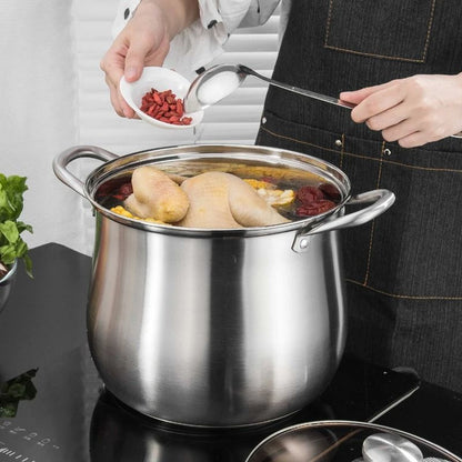 Large Stainless Steel Stock Pot for Soups Stews and Cooking Durable Easy to Clean Essential Kitchen Pot