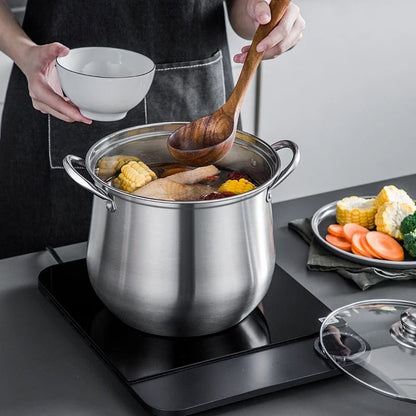 Large Stainless Steel Stock Pot for Soups Stews and Cooking Durable Easy to Clean Essential Kitchen Pot