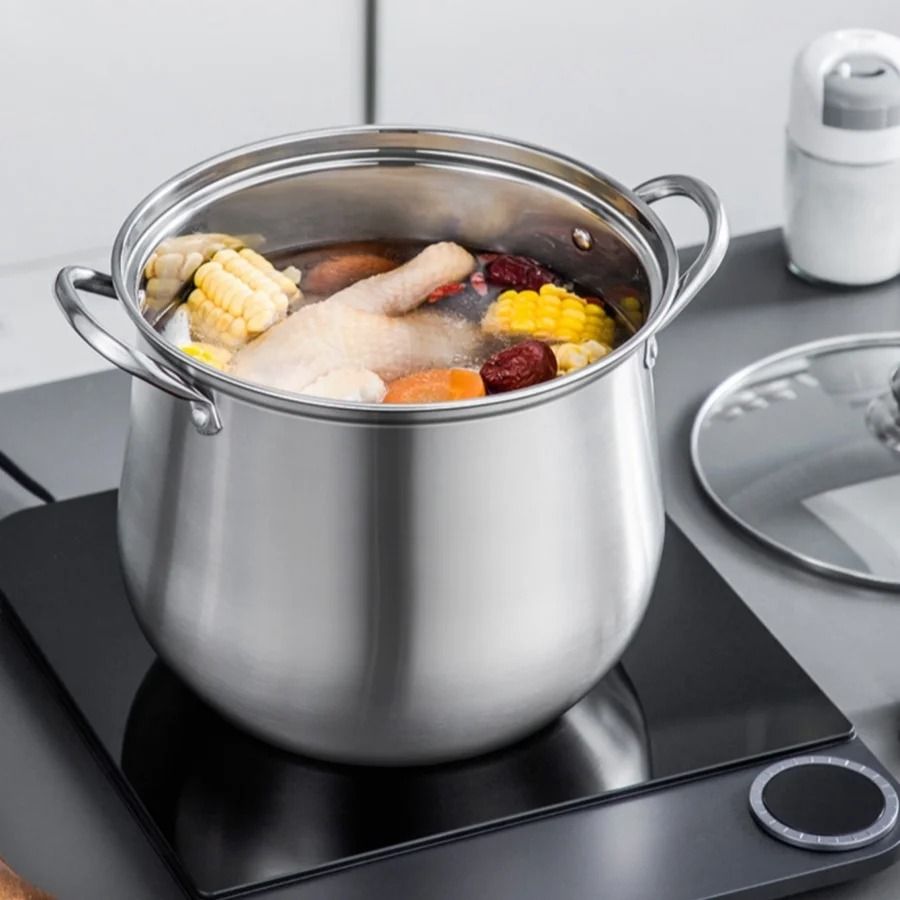 Large Stainless Steel Stock Pot for Soups Stews and Cooking Durable Easy to Clean Essential Kitchen Pot