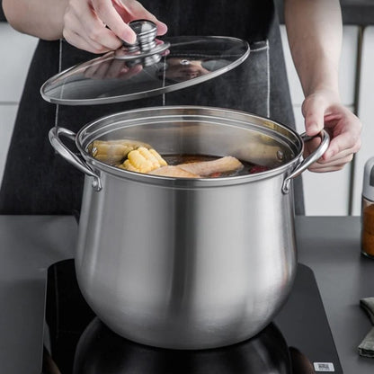 Large Stainless Steel Stock Pot for Soups Stews and Cooking Durable Easy to Clean Essential Kitchen Pot