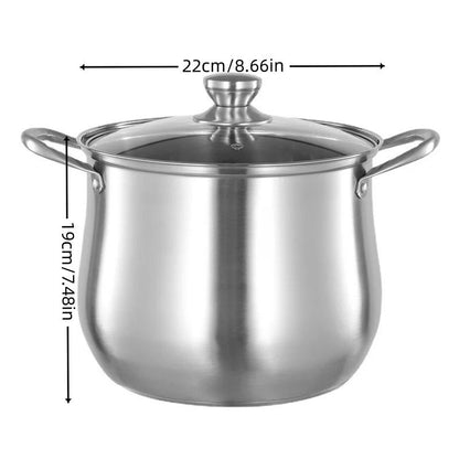 Large Stainless Steel Stock Pot for Soups Stews and Cooking Durable Easy to Clean Essential Kitchen Pot