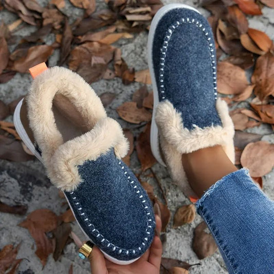 Womens Fur-Lined Winter Ankle Boots Warm Casual Snow Footwear