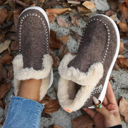 Womens Fur-Lined Winter Ankle Boots Warm Casual Snow Footwear