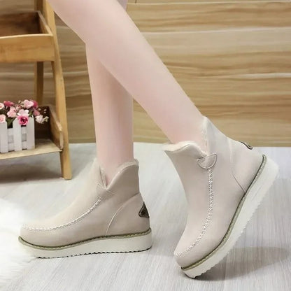 Womens Slip On Platform Snow Boots Warm Ankle Booties
