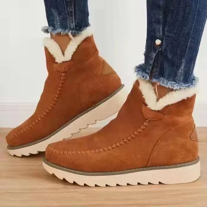 Womens Slip On Platform Snow Boots Warm Ankle Booties