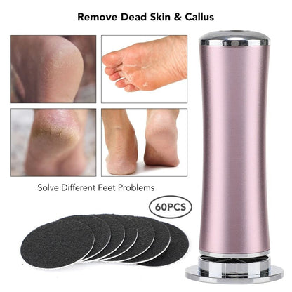 Electric Foot Callus Remover with 60 Replacement Pads for Smooth Heels and Skin Care