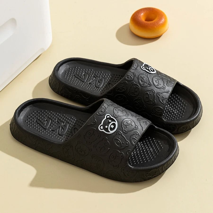 Summer Fashion Slippers with Little Bear Print for Men and Women