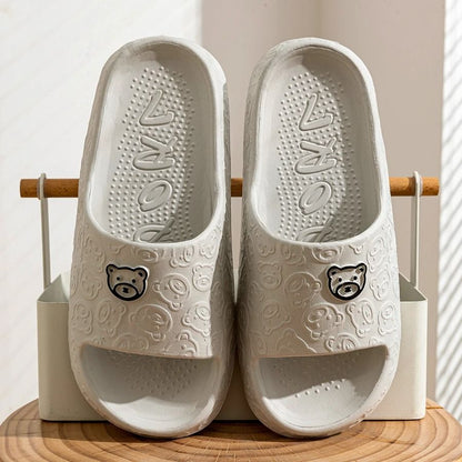 Summer Fashion Slippers with Little Bear Print for Men and Women