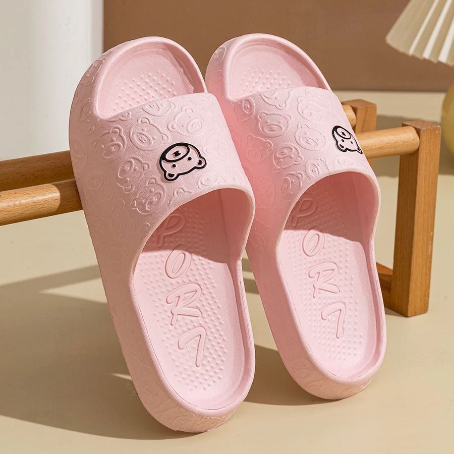 Summer Fashion Slippers with Little Bear Print for Men and Women