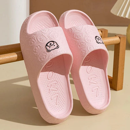Summer Fashion Slippers with Little Bear Print for Men and Women