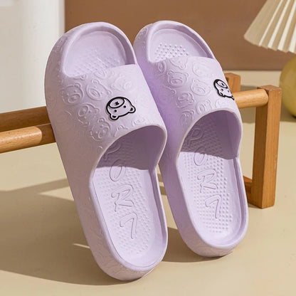 Summer Fashion Slippers with Little Bear Print for Men and Women
