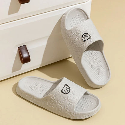 Summer Fashion Slippers with Little Bear Print for Men and Women
