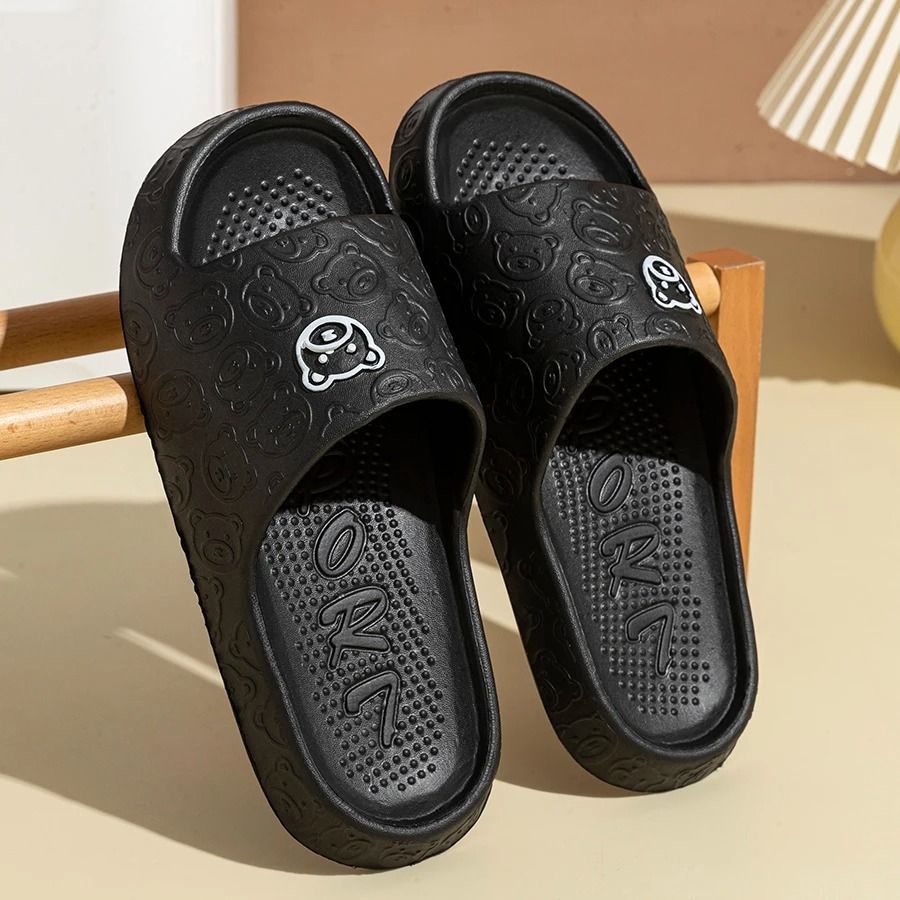 Summer Fashion Slippers with Little Bear Print for Men and Women