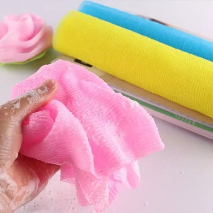 SilkSkin Exfoliating Body Washcloth – Japanese Nylon Bath Towel and Back Scrubber